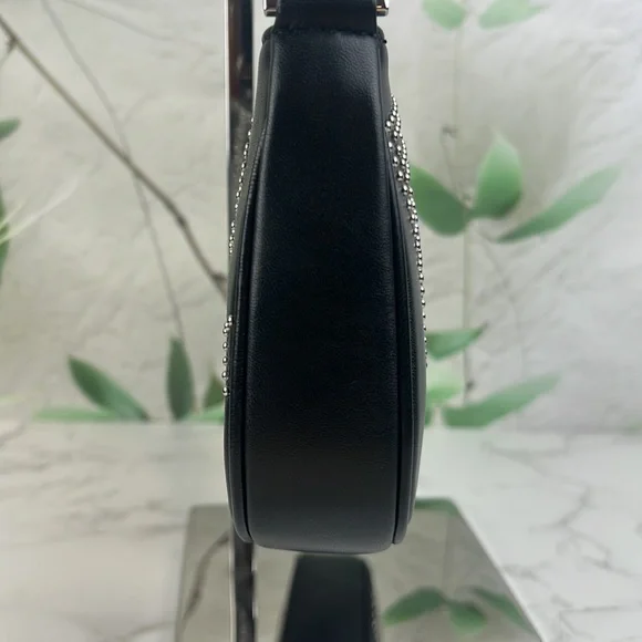 By Far Rachel Black Stud Leather Shoulder Bag - Picture 3 of 16
